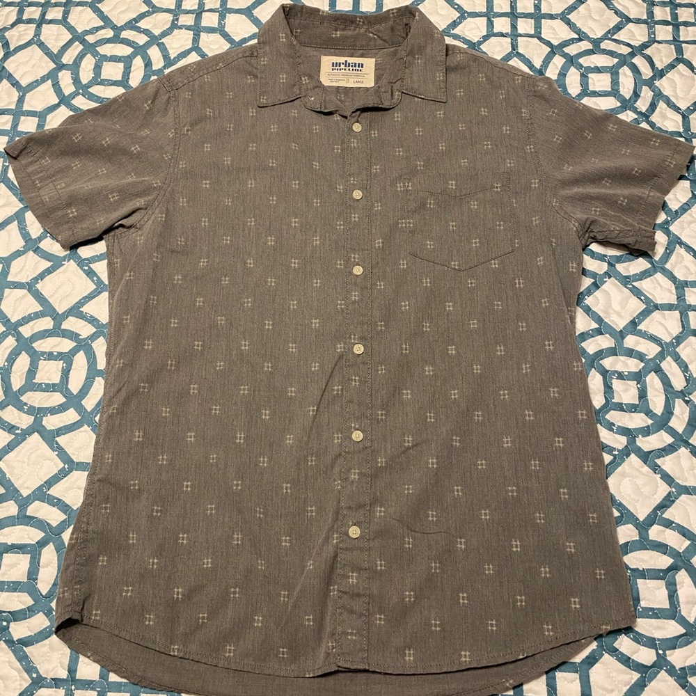 Urban Pipeline gray short sleeve button down